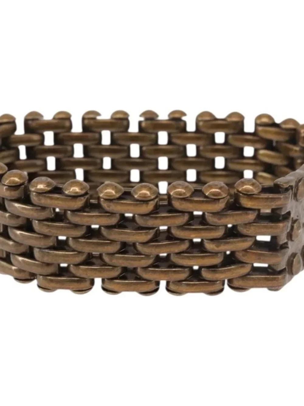 CHANEL Bracelet Metal Gold Tone CC Auth BA13634M